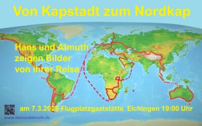 Reisevortrag: Von Kapstadt zum Nordkap am 7. März 2026, 19:00 Uhr
